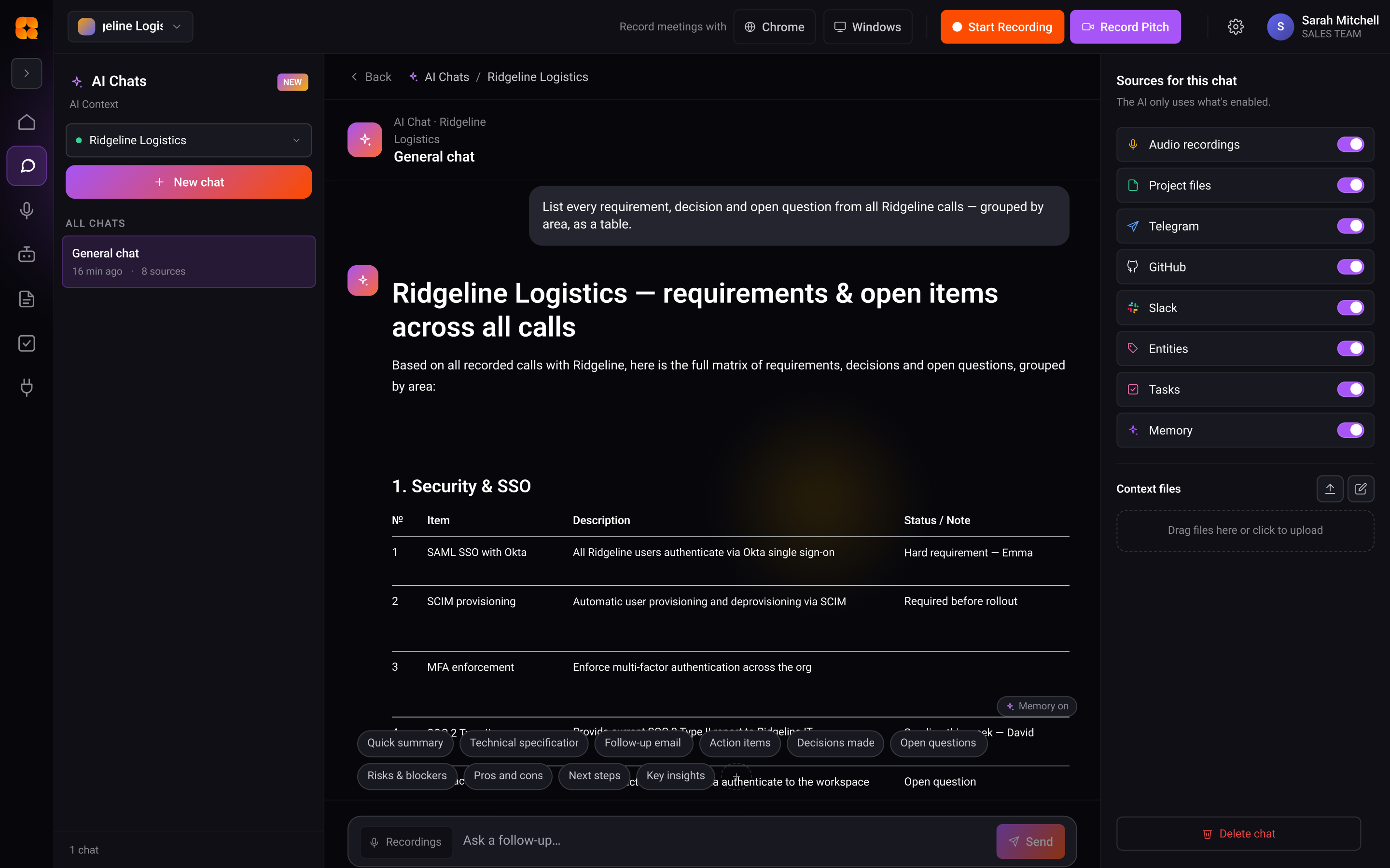 TalkBase AI chat across your project memory